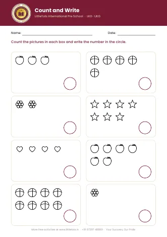 Preview of the Count and Write worksheet