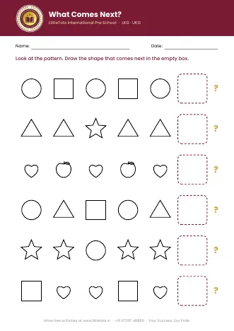 Preview of the What Comes Next? worksheet